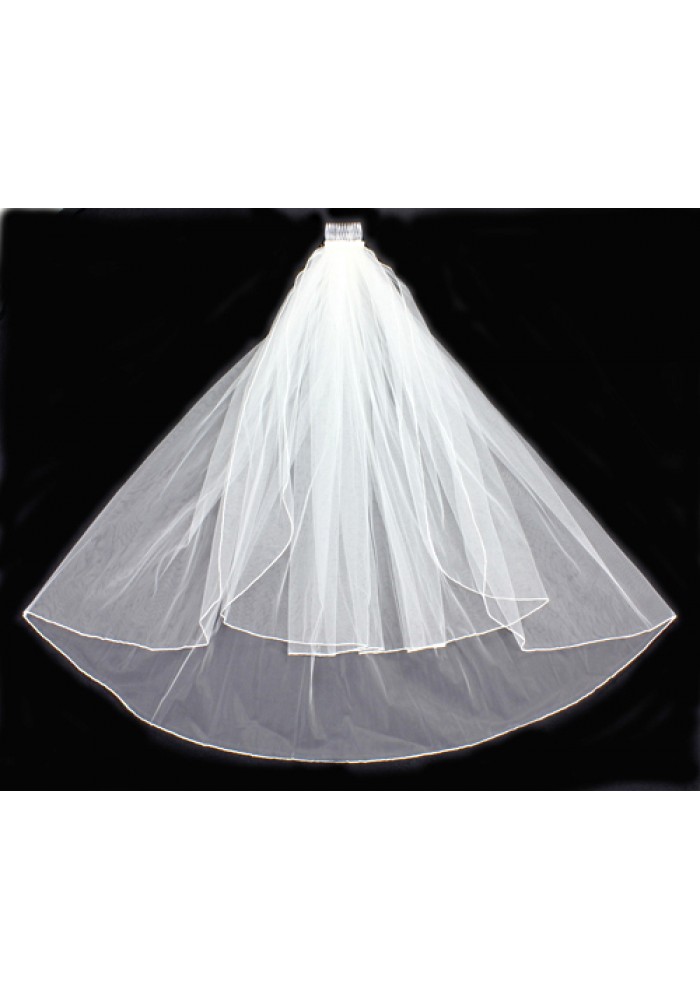 Bridal Veils  - Plain Tulle - Double Layer - 25" - VL-8900-25